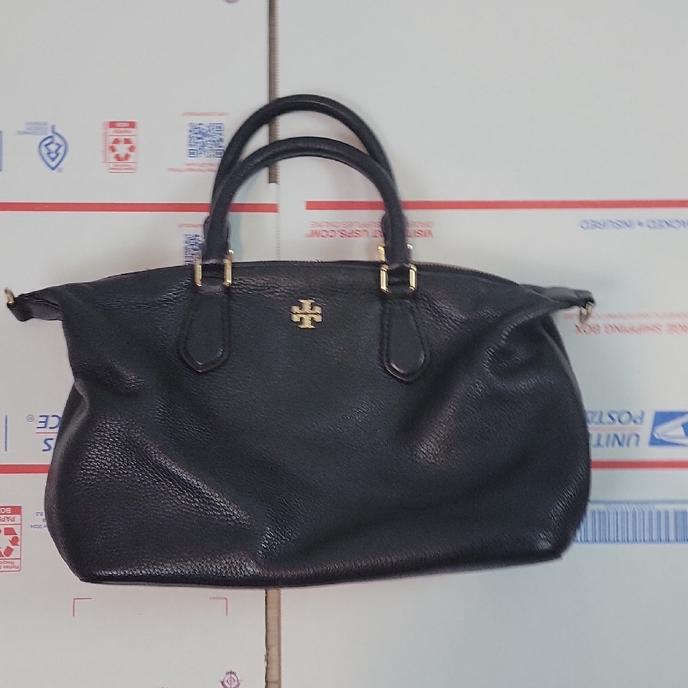Tory Burch Carter Satchel black leather bag